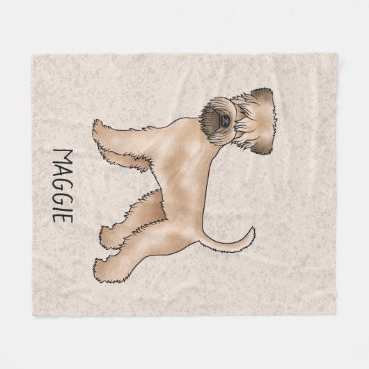 Zacht gecoate tarweterriër hond op beige met naam fleece deken (Voorkant (Horizontaal))