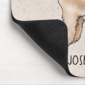 Zacht gecoate tarweterriër hond op beige met naam muismat (Hoek)