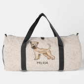 Zacht gecoate tarweterriër hond op beige met naam plunjezak (Achterkant)