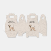 Zacht gecoate tarweterriër hond op beige met tekst bedankdoosjes (Uitgevouwen)