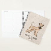 Zacht gecoate tarweterriër hond op beige met tekst planner (Display)