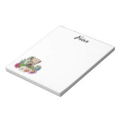 Zacht gecoate tarweterriër hoofd kleurrijke bloeme notitieblok (Linkerzijde)