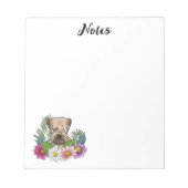 Zacht gecoate tarweterriër hoofd kleurrijke bloeme notitieblok (Voorkant)