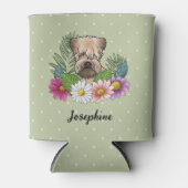 Zacht gecoate tarweterriër Kleurrijke bloemen Groe Blikjeskoeler (Voorkant)