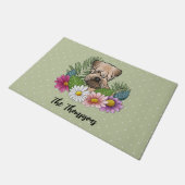 Zacht gecoate tarweterriër Kleurrijke bloemen Groe Deurmat (Schuin)