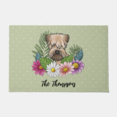 Zacht gecoate tarweterriër Kleurrijke bloemen Groe Deurmat (Voorkant)