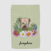 Zacht gecoate tarweterriër Kleurrijke bloemen Groe Golfhanddoek (Voorkant)