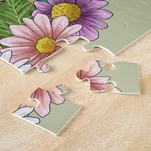 Zacht gecoate tarweterriër Kleurrijke bloemen Groe Legpuzzel (Zijkant)