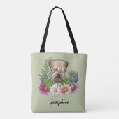 Zacht gecoate tarweterriër Kleurrijke bloemen Groe Tote Bag (Achterkant)