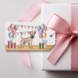 Zacht gecoate tarweterriër pastel Gelukkige Verjaa Cadeaulabel