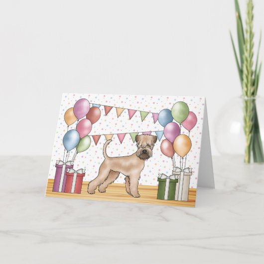 Zacht gecoate tarweterriër pastel Gelukkige Verjaa Kaart (Voorkant)