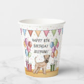 Zacht gecoate tarweterriër pastel Gelukkige Verjaa Papieren Bekers (Voorkant)