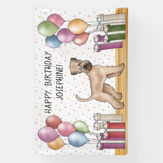 Zacht gecoate tarweterriër pastel Gelukkige Verjaa Spandoek (Verticaal)