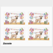 Zacht gecoate tarweterriër pastel kleuren verjaard rechthoekige sticker (Vel)