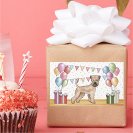 Zacht gecoate tarweterriër pastel kleuren verjaard rechthoekige sticker