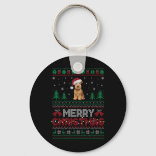 Zacht gecoate Wheaten Terrier Dog Santa Hat Xmas T Sleutelhanger