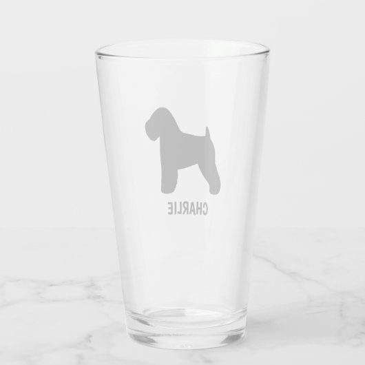 Zacht gecoate Wheaten Terrier Dog Silhouette Custo Glas (Achterkant)