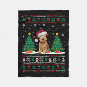 Zacht gecoate Wheaten Terrier Hond Xmas Tree Light Fleece Deken