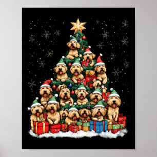 Zacht gecoate Wheaten Terrier Kerstboom Hond San Poster