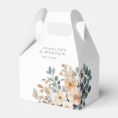 Zacht gedempte aardetinten bloemenbruiloft Waterve Bedankdoosjes (Achterkant)