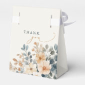 Zacht gedempte aardetinten bloemenbruiloft Waterve Bedankdoosjes (Achterkant)