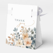 Zacht gedempte aardetinten bloemenbruiloft Waterve Bedankdoosjes (Achterkant)