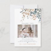 Zacht gedempte aardetinten bloemenbruiloft Waterve Bedankkaart (Voorkant)