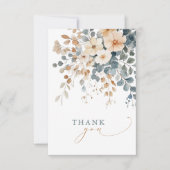 Zacht gedempte aardetinten bloemenbruiloft Waterve Bedankkaart (Voorkant)