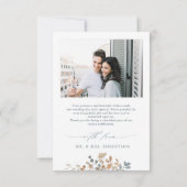 Zacht gedempte aardetinten bloemenbruiloft Waterve Bedankkaart (Achterkant)