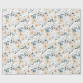 Zacht gedempte aardetinten bloemenbruiloft Waterve Cadeaupapier (Vlak)