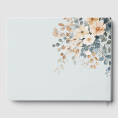 Zacht gedempte aardetinten bloemenbruiloft Waterve Gastenboek (Achterkant)