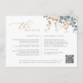 Zacht gedempte aardetinten bloemenbruiloft Waterve Informatiekaartje (Voorkant)