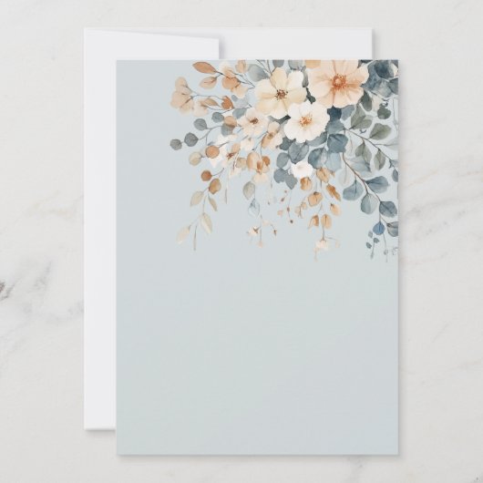 Zacht gedempte aardetinten bloemenbruiloft Waterve Kaart (Achterkant)
