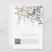 Zacht gedempte aardetinten bloemenbruiloft Waterve Kaart (Achterkant)