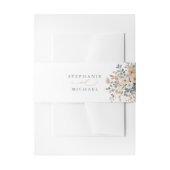 Zacht gedempte aardetinten bloemenbruiloft Waterve Uitnodigingen Wikkel (Voorkant Voorbeeld)