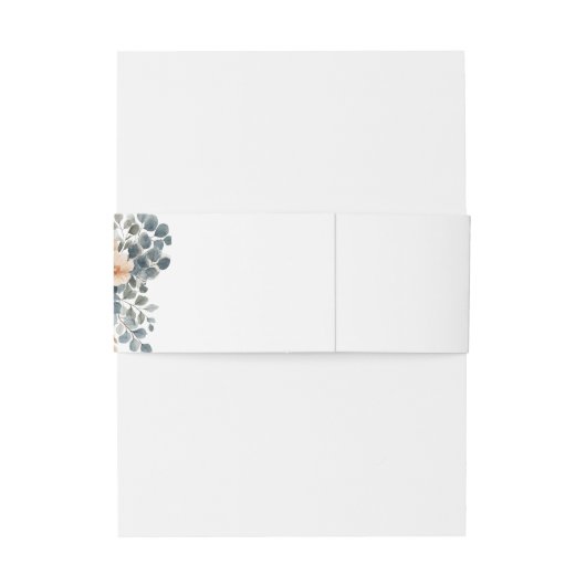 Zacht gedempte aardetinten bloemenbruiloft Waterve Uitnodigingen Wikkel (Achterkant Voorbeeld)