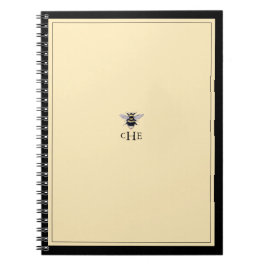  zacht geel Antiek bijenmonogram Notitieboek