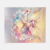 Zacht Geel Bloemen Fairy Prinses Meisjes Fleece Deken (Voorkant (Horizontaal))
