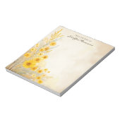 Zacht geel Bloemen  Stijl Notitieblok (Linkerzijde)