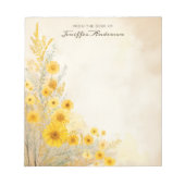 Zacht geel Bloemen  Stijl Notitieblok (Voorkant)