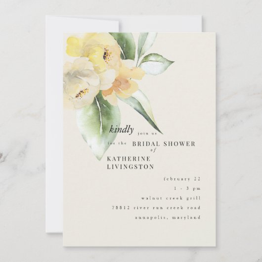 Zacht geel bloemencrème Vrijgezellenfeest Kaart (Voorkant)