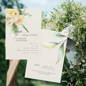 Zacht geel bloemencrème Vrijgezellenfeest Kaart