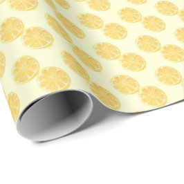 Zacht Geel Citroen Schijf Waterverf Patroon Cadeaupapier