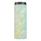 Zacht geel en aquamarijn thermische tumbler thermosbeker (Achterkant)
