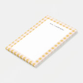 Zacht Geel en Roze Geruite Persoonlijke Post-it® Notes (Schuin)