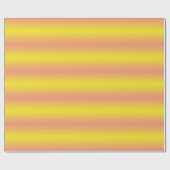 Zacht geel en roze gradiënt gestreept cadeaupapier (Vlak)