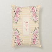 Zacht geel gestreept accent kussen (Voorkant(Verticaal))