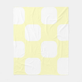 Zacht Geel Pastel & Wit Squircle Patroon Ontwerp Fleece Deken