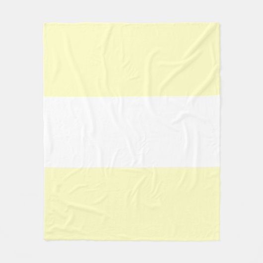 Zacht Geel Pastel & Witte Balk Design Fleece Deken (Voorkant)