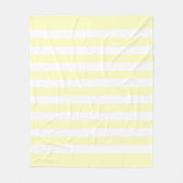 Zacht Geel Pastel & Witte Lijnen Patroon Fleece Deken